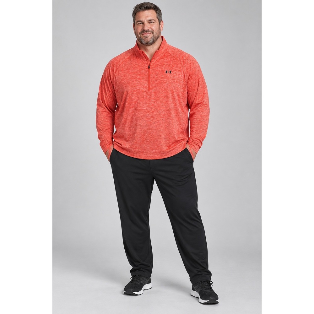 Under Armour Men's Orange 1/4 Zip Mock Neck Long Sleeve Pullovers SZ 3X active